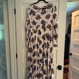 Floral long sleeve free people maxi